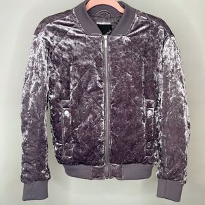 Crushed Velvet Bomber Jacket.